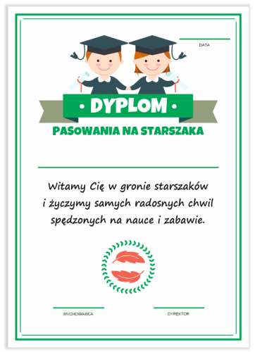 Dyplom: Pasowania na Starszaka (wzór 24)