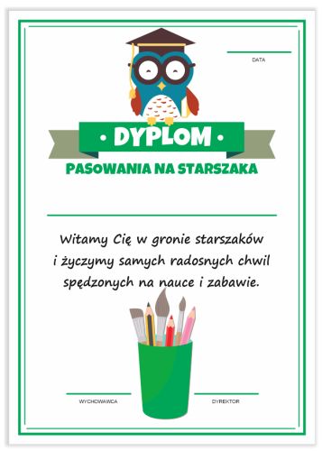 Dyplom: Pasowania na Starszaka (wzór 26