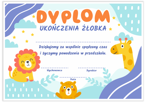 Dyplom: Ukończenia Żłobka (wzór 22)