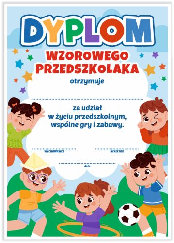Dyplom: Wzorowego Przedszkolaka (wzór 63)