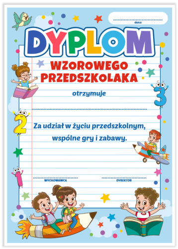 Dyplom: Wzorowego Przedszkolaka (wzór 61)