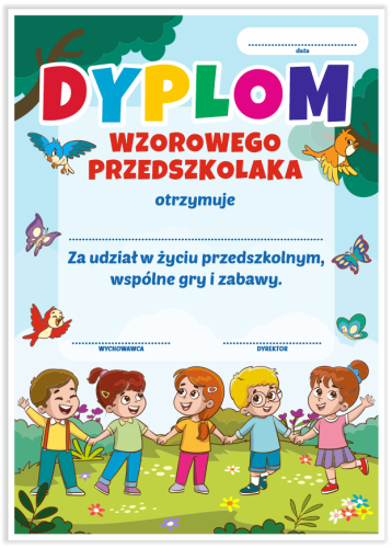 Dyplom: Wzorowego Przedszkolaka (wzór 62)