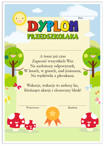 Dyplom: Przedszkolaka (Wzór 2)