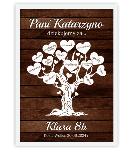 Podziękowanie dla nauczyciela w ramce