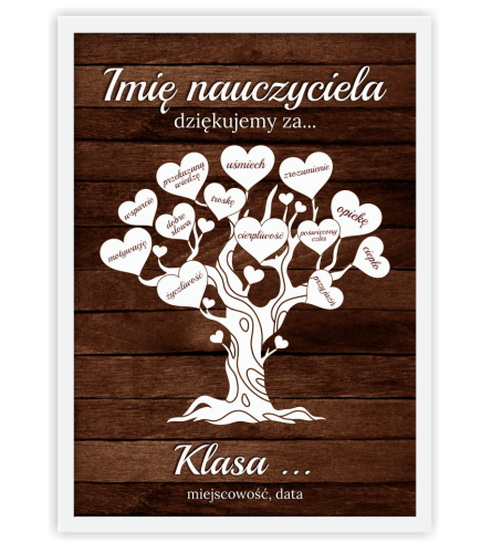 Podziękowanie dla nauczyciela w ramce