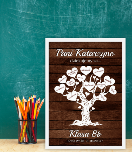 Podziękowanie dla nauczyciela w ramce