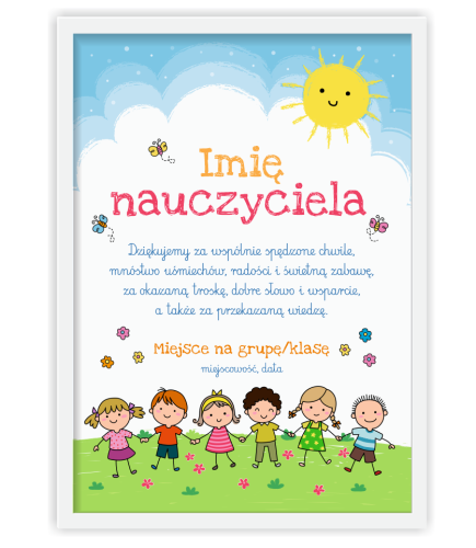 Podziękowanie dla nauczyciela w ramce