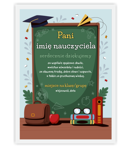 Podziękowanie dla nauczyciela w ramce