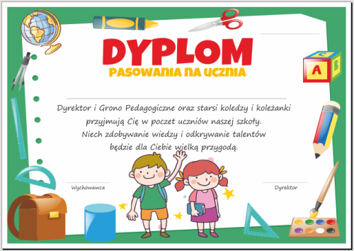 Dyplom pasowania na ucznia
