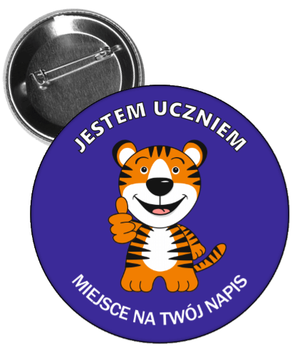 Przypinka dla dzieci jestem uczniem tygrys