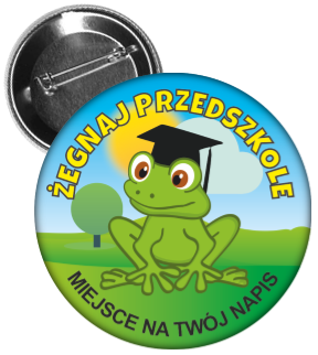 Przypinka żegnaj przedszkole z żabką