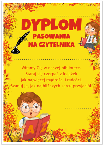DYPLOM PASOWANIA NA CZYTELNIKA 