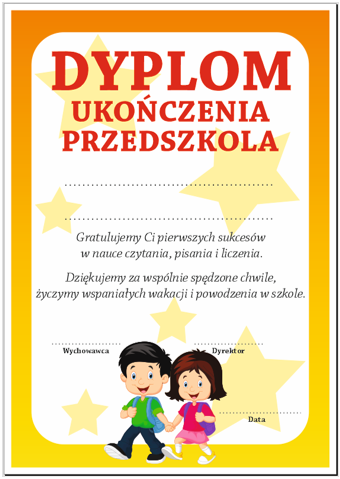 Dyplom ukończenia przedszkola