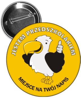 Przypinka jestem przedszkolakiem orzeł