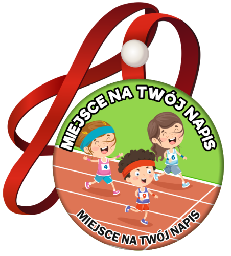 Medal na tasiemce: "Sportowy - biegnące dzieci" (wzór 1)