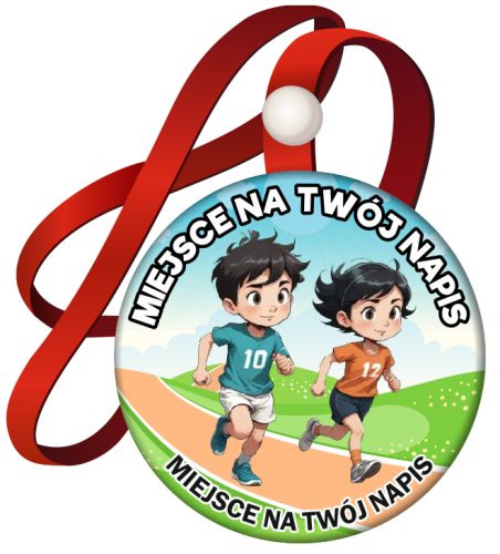 Medal na tasiemce: "Sportowy - biegnące dzieci" (wzór 3)