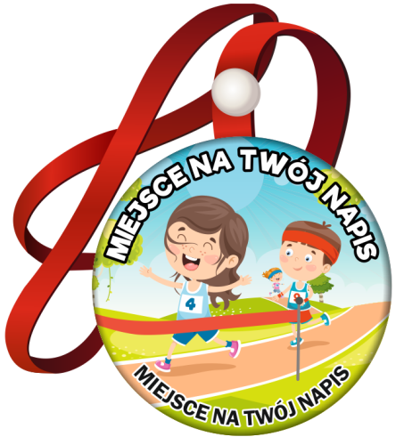 Medal na tasiemce: "Sportowy - biegnące dzieci" (wzór 4)
