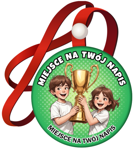 Medal na tasiemce: "Sportowy - dzieci z pucharem" (wzór 4)