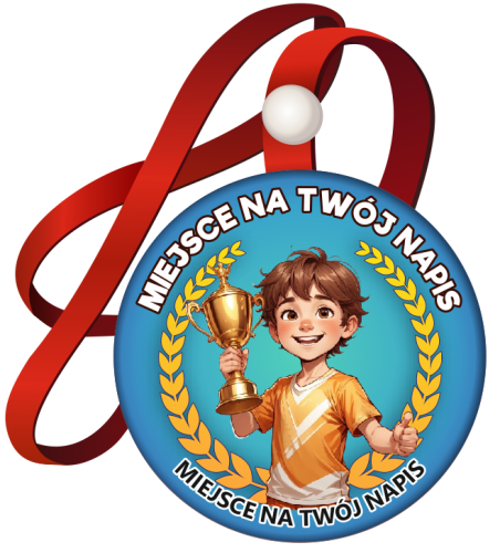 Medal na tasiemce: "Sportowy - chłopiec z pucharem" (wzór 2)