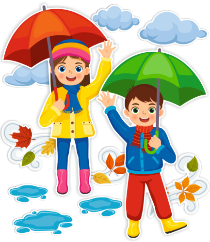 Dekoracja jesienna na okna "Duże Jesienne Dzieci" (~A3, dwustronna)