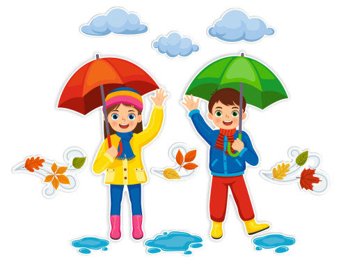 Dekoracja jesienna na okna "Duże Jesienne Dzieci" (~A3, dwustronna)