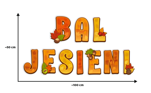 Dekoracja napis: BAL JESIENI (wycięte litery)