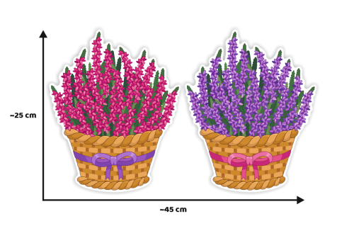 Dekoracja jesienna na okna "Wrzosy" (~A4, dwustronna)