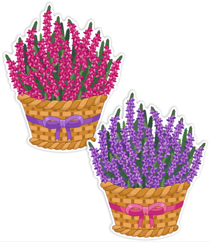 Dekoracja jesienna na okna "Wrzosy" (~A4, dwustronna)