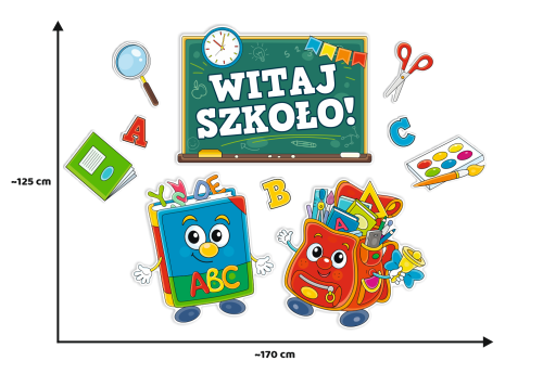 Dekoracja - Witaj Szkoło - wzór 2 (rozmiar XXL)