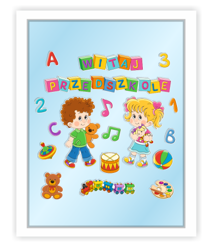 Dekoracja - "WITAJ PRZEDSZKOLE - wzór 2" (~A3, dwustronna)