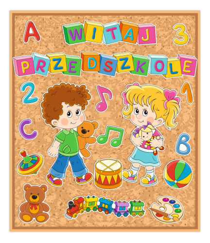 Dekoracja - "WITAJ PRZEDSZKOLE - wzór 2" (~A3, dwustronna)