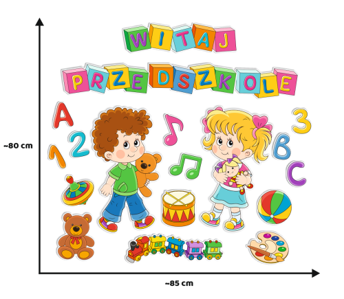 Dekoracja - "WITAJ PRZEDSZKOLE - wzór 2" (~A3, dwustronna)