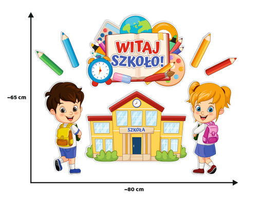 Dekoracja - "WITAJ SZKOŁO - wzór 6" (~A3, dwustronna)