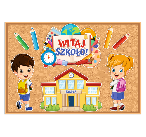 Dekoracja - "WITAJ SZKOŁO - wzór 6" (~A3, dwustronna)