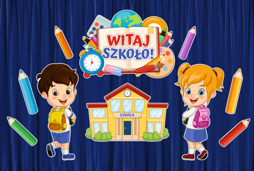 Dekoracja - Witaj Szkoło - wzór 3 (rozmiar XXL)