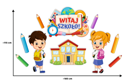 Dekoracja - Witaj Szkoło - wzór 3 (rozmiar XXL)