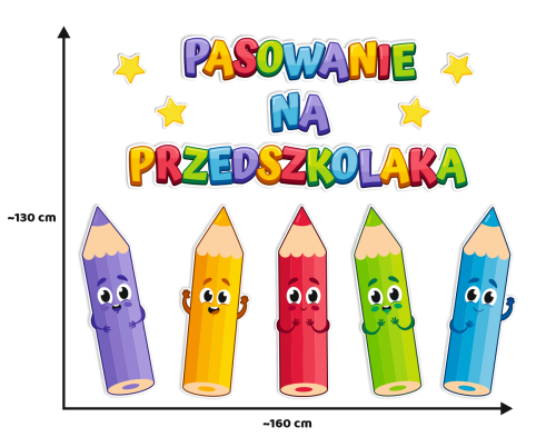 Dekoracja - Pasowanie na Przedszkolaka - wzór 2 (rozmiar XXL)