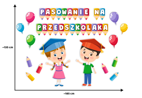 Dekoracja - Pasowanie na Przedszkolaka - wzór 3 (rozmiar XXL)