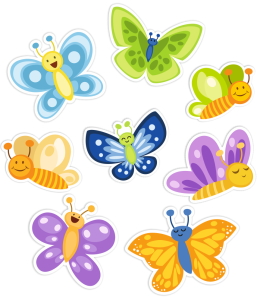 Kolorowe motylki (jednostronna, 8 szt.)