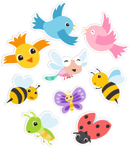 Dekoracja wiosenna - wzór 1 (jednostronna, 9 elementów)