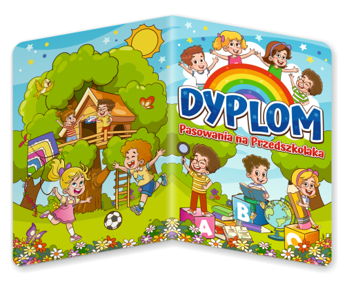 Dyplom: Pasowanie na Przedszkolaka - wzór 2 (składany, format A5)