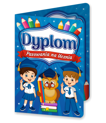 Dyplom: Pasowanie na Ucznia - wzór 1 (składany, format A5)