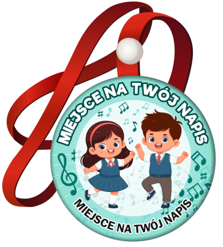 Medal na tasiemce: "Taneczny" (wzór 4) + Twój napis