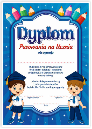 Dyplom: Pasowania na Ucznia (wzór 49)