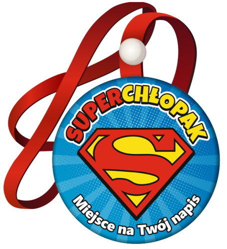 Medal na tasiemce: "Superchłopak" + twój napis
