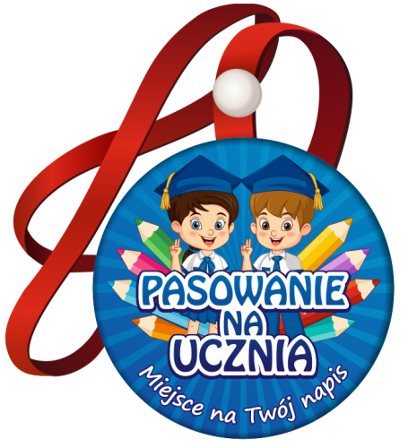 Medal: Pasowanie na Ucznia (wzór 48) + twój napis