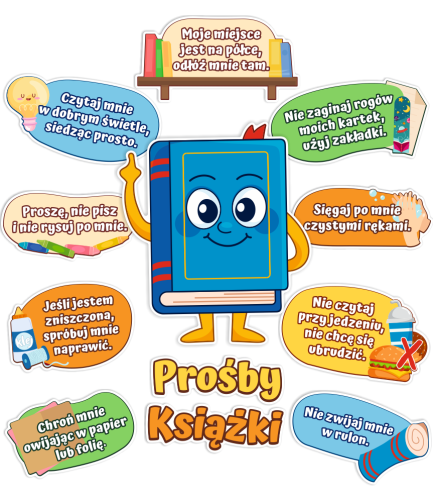 Dekoracja  -  Prośby Książki - Pasowanie na Czytelnika (~A3,  jednostronna)