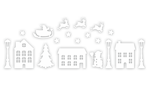 Dekoracja zimowa - Duże Miasteczko Zimowe (rozmiar ~A3)