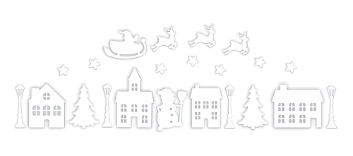 Dekoracja zimowa - Miasteczko Zimowe - wzór 2 (rozmiar ~A3)