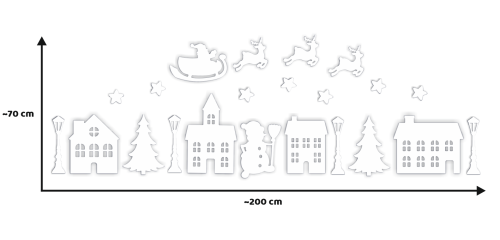 Dekoracja zimowa - Miasteczko Zimowe - wzór 2 (rozmiar ~A3)